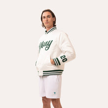 Load image into Gallery viewer, Varsity Satin Bomber Jacket