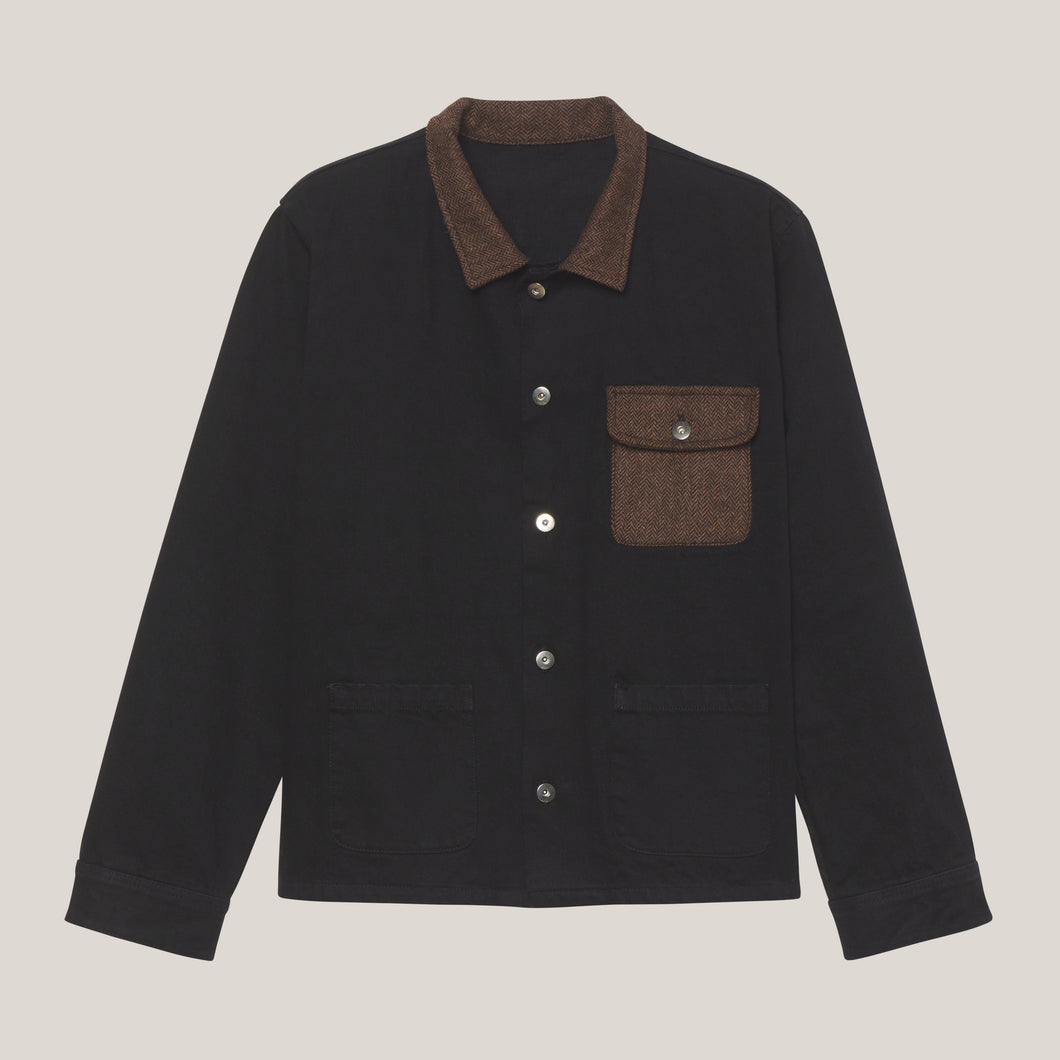 S | Wool Contrast Chore Jacket