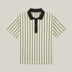 S | Contrast Striped Tennis Polo