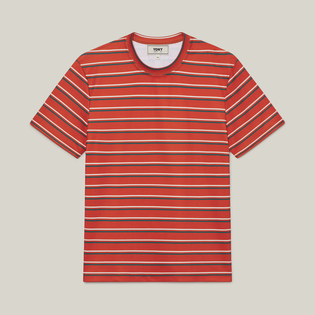 S | Brick Striped Athletic Tee