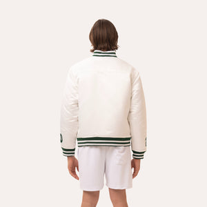 Varsity Satin Bomber Jacket